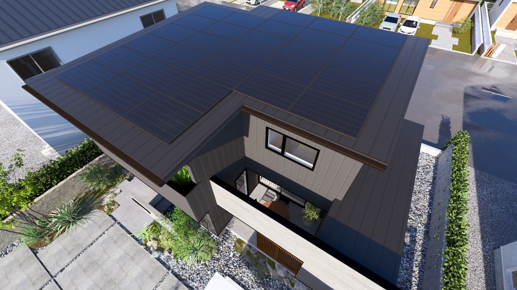 大型ソーラーパネル搭載住宅